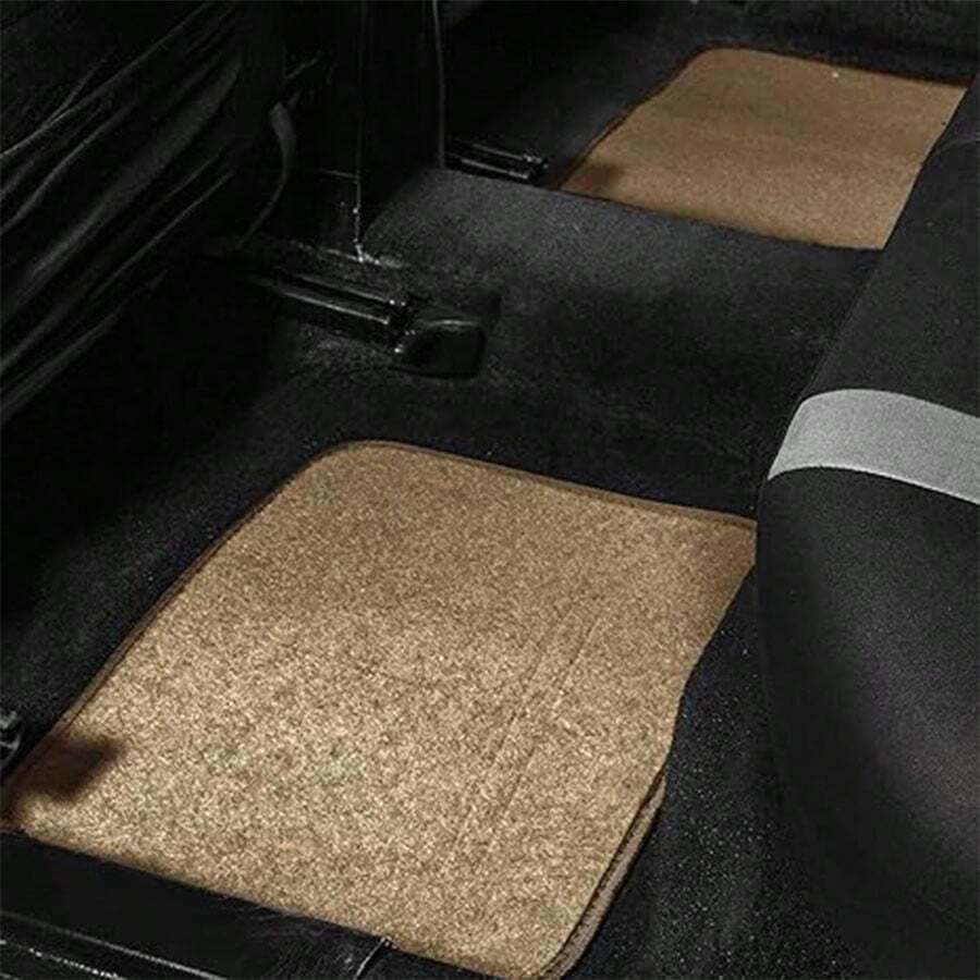Car Floor Mats, 4 PCS Carpet Mats For Front & Rear Floor, PVC Flame