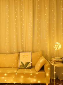 3x3 Mts Decorative Curtains 300 LED Light Series With 8 Modes USB Control - Yellow - View 3