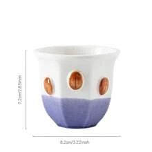 1个170ML陶瓷手握拿铁艺术咖啡杯，原创设计 - 彩色 - 查看 2