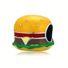 1 Stück Schmuckherstellung-Set mit Lebensmittel-Motiven wie Pommes, Hamburger, Sandwich, Kuchen, Eis, Cola, Wassermelone, Avokado für Anhänger, Armbänder und Schmuck