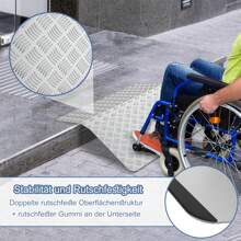 Threshold Ramp Wheelchair Ramp Threshold Ramp, Aluminum Ramp Wheelchair, Threshold Bridge Non-Slip, Curb Ramp Portable With Handles, Load Capacity 270 Kg - 100 X 70 X 10 cm - View 4