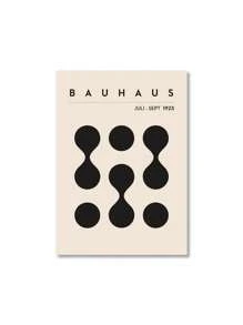 1 件抽象包豪斯风格几何墙面艺术海报印刷品图片复古黑色米色线条帆布画适用于现代家居装饰无框架 - 彩色 - 查看 15