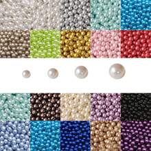 4/5/6/8/mm com Furo Acessórios de Cabelo Falsos de Pérola Bola Espaçadora Solta Redonda Contas DIY Pulseira Colar Borla Encantos Acessórios de Jóias Femininas Pingente de Brinco Decorações