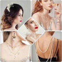 4/5/6/8/mm com Furo Acessórios de Cabelo Falsos de Pérola Bola Espaçadora Solta Redonda Contas DIY Pulseira Colar Borla Encantos Acessórios de Jóias Femininas Pingente de Brinco Decorações