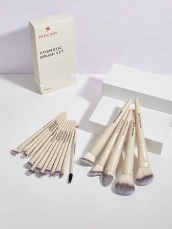 Princess Rose 18pcs Reusable Soft Touch Gentle On Skin Multicolor Short Handle Aluminum Tube Professional Makeup Brush Set, Rose Princess,Brush Set,Makeup Brush Kit,Make Up Brush Set,Make Up Set Complete,Makeup Brush Set,Complete Makeup Kit,Brush Kit,Brushes Makeup Set,Makeup Gift Set