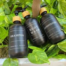 500ml Shampoo Dispenser 3 Pieces Set, Bathroom Shampoo, Conditioner And Body Wash Refill Bottles Back To School