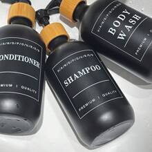 500ml Shampoo Dispenser 3 Pieces Set, Bathroom Shampoo, Conditioner And Body Wash Refill Bottles Back To School