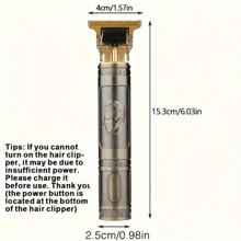 Professional Hair Cutting Scissors With LED Display, Hair Clipper, Beard Trimmer, USB Rechargeable, Cordless Grooming Kit With 4 Accessories Including Comb - Bronze - View 5
