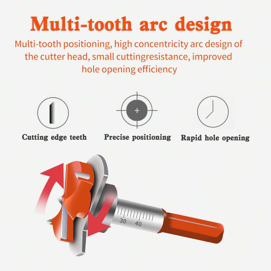 15mm35mm Woodworking Hole Opener Drill Bit Set, Adjustable Limit For