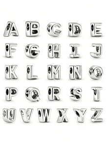 1 Pieza Elegante de Abalorios con 26 Letras para Mujeres a Juego con Pulseras y Brazaletes, Joyería DIY, Regalo de Aniversario, Fina Joyería para Damas