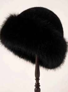 1 pièce/paquet Chapeau mongol épais unisexe 2024 nouveau, chapeau d'oreille en fausse fourrure de vison doux et chaud, multicolore, à la mode, coupe-vent, design mignon, convient pour l'automne et l'hiver