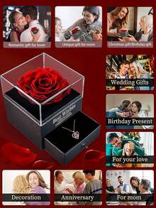 玫瑰花香皂礼品套装，心形玫瑰花瓣，白色、红色和紫色水晶，简约项链吊坠，适合女性，适合送给妈妈、妻子、夫妇、女儿、侄女、女朋友、最好的朋友、室友、亲戚、自己。适合圣诞节、情人节、周年纪念日、母亲节、毕业典礼、生日、婚礼圣诞礼物 - 愛心項鍊 - 查看 9