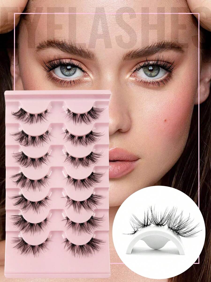 7 Cặp Lông Mi Mắt Mèo Trong Suốt Mi Chùm Nhẹ Mỏng Tự Nhiên 3D Lông Mi Giả - Lông mi  mắt mèo - Xem 1