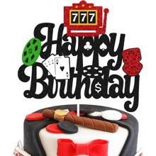 1 phụ kiện trang trí bánh kem hình lá bài, chủ đề ảo thuật, giải trí, sòng bạc, dùng trang trí bàn tráng miệng cho tiệc sinh nhật. - Phong cách 2 - Xem 9