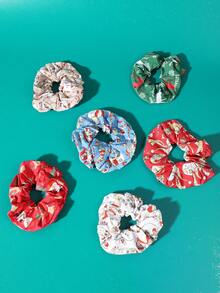 6 cái/bộ dây buộc tóc Giáng sinh nhiều màu sắc, thích hợp để trang trí kiểu tóc ngày lễ - Nhiều màu - Xem 4