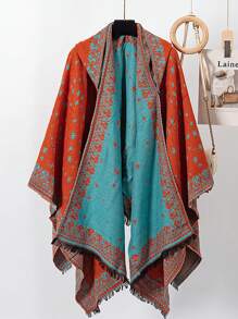 1pc Star Embroidered Shawl Cape Scarf For Dress - Multicolor - View 10
