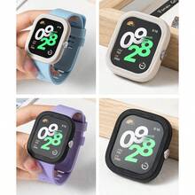 1pc Starlight Color Soft Silicone Protective Case, Compatible With Redmi Watch, Available In White, Black, Pink, Light Gray, Yellow, Dark Gray, Dark Green, Dark Blue, Mint Green, Purple