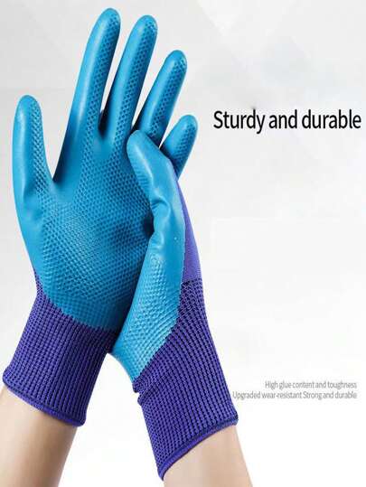 Mănuși de lucru anti-alunecare acoperite cu latex de calibrul 13, mănuși de protecție respirabile, unelte de grădină