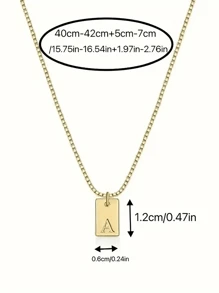 1pc Personalized Delicate Initial Letter Pendant Necklace, Customized Engraved Letter Pendant Necklace With Chain, Simple Name Necklace, Women Personalized Jewelry Gift, Bridesmaid Gift