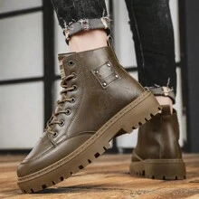 New Arrival High Top Casual Shoes Work Boots For Men - Brown - View 4