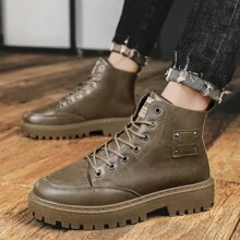 New Arrival High Top Casual Shoes Work Boots For Men - Brown - View 2
