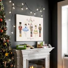 1pc Nutcracker Print, Vintage Watercolor Printable Wall Art, Nursery Wall Prints, Kids Xmas Digital Home Decor,Canvas Wall Poster, Bedroom Living Room Hallway Decoration Christmas Decorations Room Decor Christmas