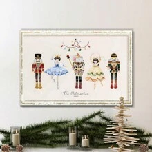 1pc Nutcracker Print, Vintage Watercolor Printable Wall Art, Nursery Wall Prints, Kids Xmas Digital Home Decor,Canvas Wall Poster, Bedroom Living Room Hallway Decoration Christmas Decorations Room Decor Christmas
