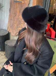 1 pièce/paquet Chapeau mongol épais unisexe 2024 nouveau, chapeau d'oreille en fausse fourrure de vison doux et chaud, multicolore, à la mode, coupe-vent, design mignon, convient pour l'automne et l'hiver