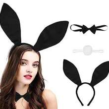 1 Set 3 Stück Plüsch Hasen Schwanz Karnevals Kostüm Set, Weiches 3-teiliges Zubehör Set, Weihnachtsball Zubehör Set, Party Atmosphäre Dekorations Set für Abschlussball und Halloween