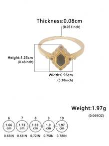 1pc Vintage Luxurious Geometric Black Synthetic Gemstone & Zirconia 925 Sterling Silver Ring, Suitable For Women Daily Wear, Holiday & Party Jewelry Gift