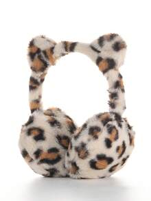 1 chiếc bịt tai mèo họa tiết da báo thời trang dành cho nữ, phù hợp với trang phục mùa đông - Nhiều màu - Xem 7