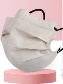 10pcs V-Shaped Face Mask, Muted Tone Butterfly Design, Eye-Caring Disposable Mask - Multicolor - View 7