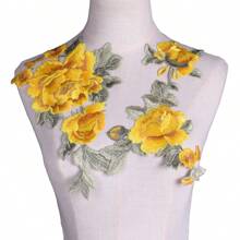 1 Pair Rose Floral Embroidery Applique Patches, For Dress/Clothing Decoration - Multicolor - View 16