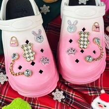 10 chiếc nút trang trí giày DIY - Nút trang trí giày/dép làm vườn sáng bóng và thời trang siêu dễ thương, đổi màu, thích hợp cho guốc, trang trí mặt giày bằng acrylic có thể tháo rời, phụ kiện cho bé gái và trẻ em, quà tặng Giáng sinh - Nhiều màu - Xem 2