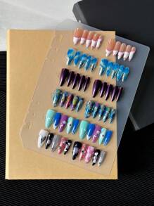 Nail Art Portfolio, Thick Kraft Paper Bound Book For Storing And Displaying Nail Designs With Matching Interior Pages - Yellow - View 7