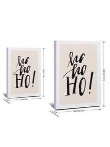 1/3 件带框帆布墙艺术海报“Ho Ho Ho”文字、雪花和圣诞树设计，现代简约圣诞装饰，打造时尚节日造型，可直接悬挂 - 彩色 - 查看 5