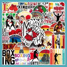 50 piezas Calcomanías de deportes de boxeo con graffiti, decoración deportiva de dibujos animados personalizada para botellas de agua, equipaje, calcomanías creativas para comercio transfronterizo - 50 fotos de deportes de boxeo-1142 - Ver 1