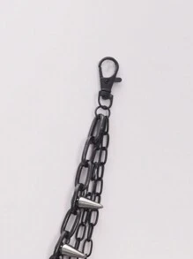 1pc Fashion Spiked Punk Metal Three-Layer Chain Belt, Unisex Punk Hip Hop Street Wear Decor, Fits Jeans, Suitable For All Seasons