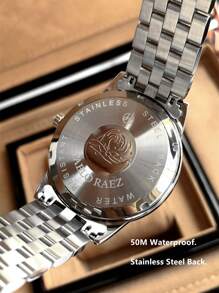 Pablo Raez 1 件男士手表高品质男士商务腕表 SUS304 不锈钢 IPS 表壳奢华实心不锈钢时尚金属质感表盘设计带日期 50 米防水全新男士石英银色腕表运动休闲时钟馈赠朋友或家人父亲的精美礼物适合日常生活/工作/派对装饰正装手表 - 銀色 - 查看 9