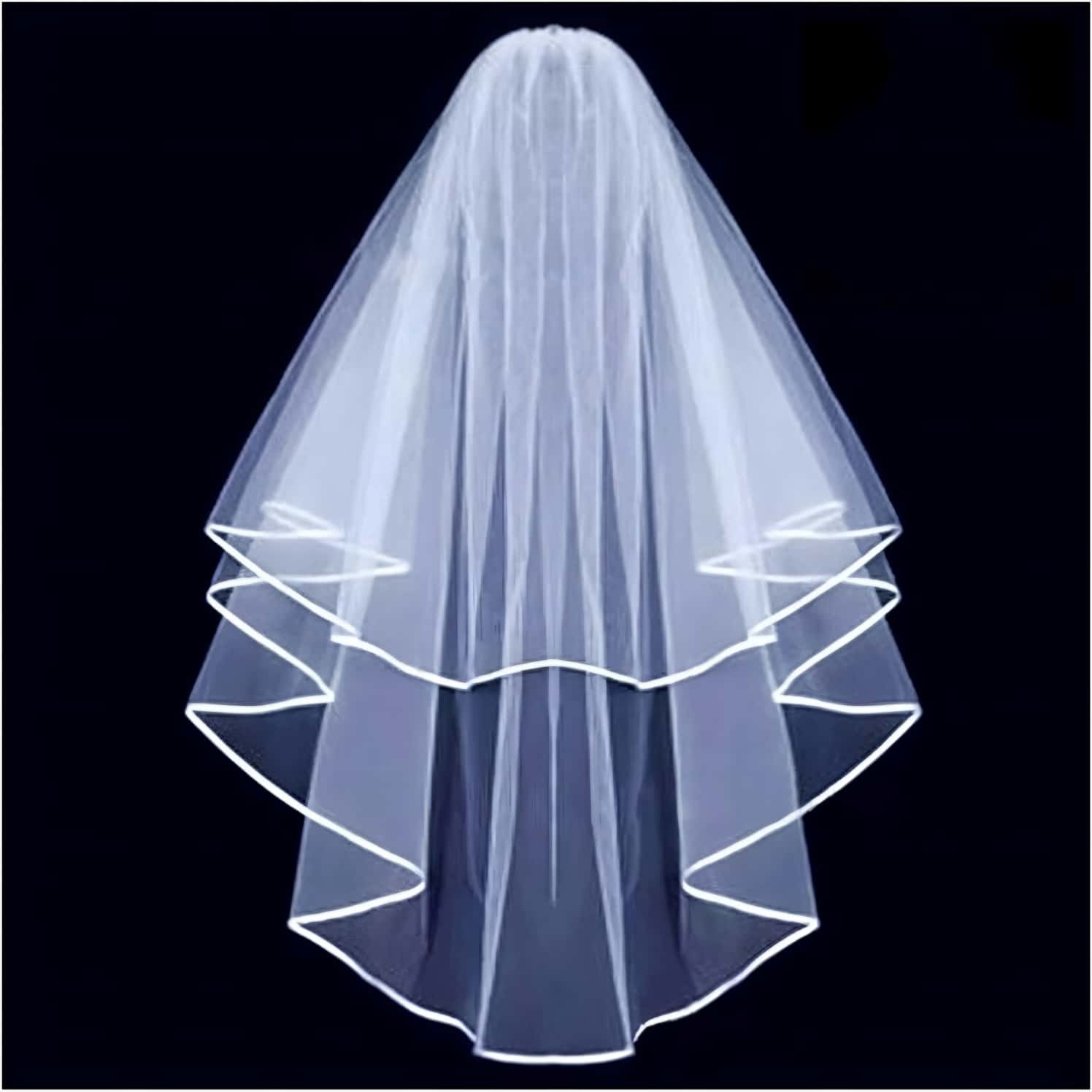 Bridal Veil Women's Simple Tulle Short Wedding Veil Satin Edge With