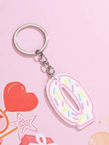 1 件单面生日数字钥匙扣，时尚亚克力钥匙扣礼物，适合男士 - 單邊生日數字鑰匙圈-6 - 查看 3