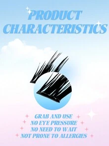 ELYCO 36 件睫毛无需胶水，柔软卷曲，0.07 毫米 C 卷曲，适合初学者，自然睫毛延长，柔软卷曲，分段睫毛，方便快速日常/场合佩戴 - C - 查看 4