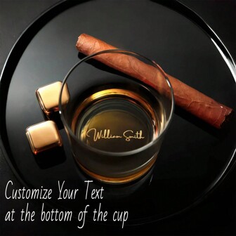 Verre à whisky personnalisé, cadeau personnalisé - Verre à whisky de mariage personnalisable, peut écrire des messages à la main, facile à nettoyer, exquis, de haute qualité, personnalisé, unique, cadeau idéal pour elle, convient pour le petit ami, la petite amie, le père, la mère, la famille, les amis, le fils, la fille, les étudiants, les employés de bureau, les enfants, l'école, la maison, le bureau, les vacances