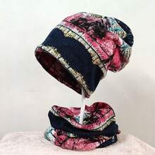 1 chiếc mũ ấm đa năng, bộ mũ len và khăn quàng cổ đa chức năng cho nữ, mũ lưỡi trai hai lớp phong cách Hàn Quốc - Nhiều màu - Xem 7