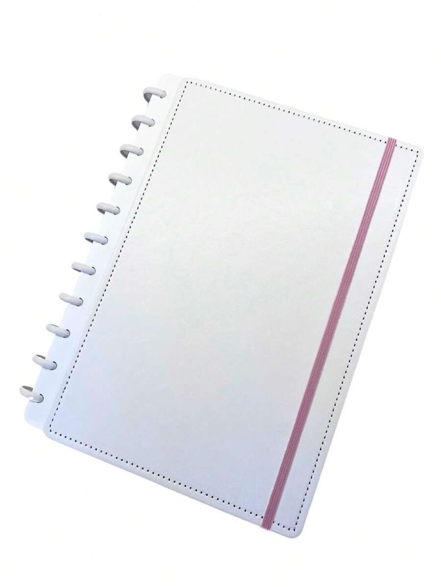 Tesouro direto Import Ring Notebook, Hardcover Leatherette A4, 80 Lined Sheets, 11 Discs - 白色 - 查看 1