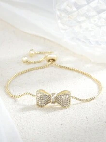 rakol 1 件简约银色方晶锆石装饰手链