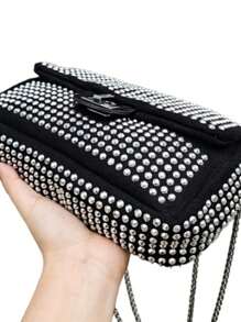 Women's Glitter Crossbody Bag Chain Party Club Bag - Bạc - Xem 6