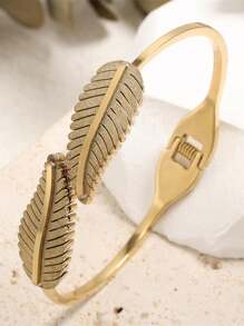 rakol 1 chiếc vòng tay hình chiếc lá bằng thép không gỉ thời trang đa năng, thích hợp cho phụ nữ đeo hàng ngày, quà tặng ngày lễ - vòng đeo tay - Xem 9