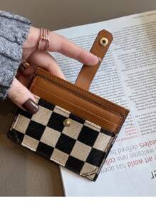 Billetera pequeña de moda para dama, de lona simple y ligera con 10 ranuras, con cremallera y cierre a presión, forro y ribete (PU), solo lavado a mano o en seco. Cartera de mujer, monedero, tarjetero, portador de tarjetas de crédito, portador de tarjetas de identificación, portador de tarjetas de negocios