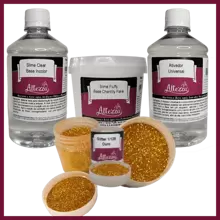Kit Transparent Glue 500g + Activator For Universal Slime 500ml + Fluffy Chantilly 400g Altezza Altezza - Super Premium Complete Slime - Creative DIY Slimes Factory - Complete Slime Kit - Making Slimes - Offer - Special Promotion - 套裝+金色亮片28g - 查看 1